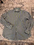 Express Men’s XL Extra Slim Fit Navy Mint Gingham Check Button Down Shirt