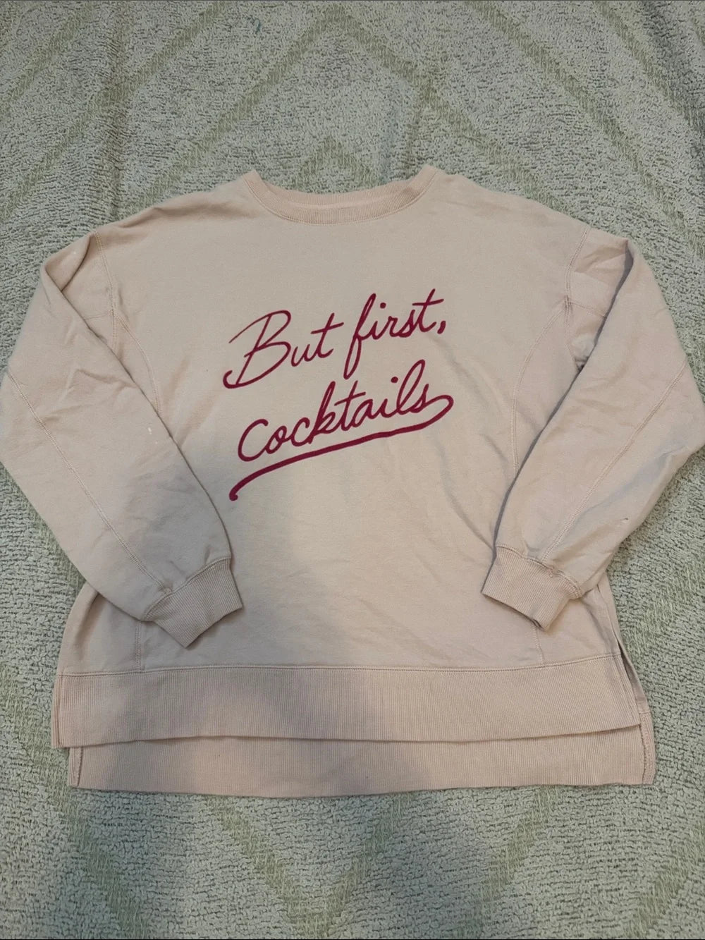 Wildfox Easy Does It Rainbow Graphic Relaxed Crew Neck sweatshirt sz S