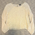Chic Versatile Lightweight Ella Moss Cream Lace Long Sleeve Boho Blouse Lg