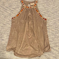 Boho Halter Neck Altar'd State Tan Embroidered Tank Top size small